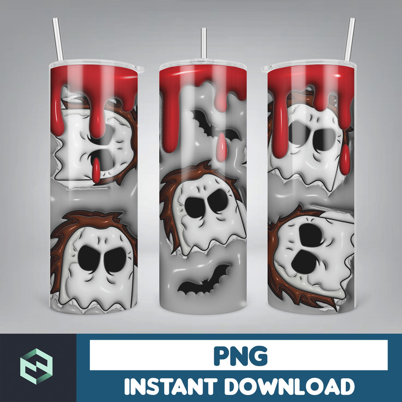 3D Inflated Horror Skinny Tumbler Sublimation Design, 3D Inflated Halloween 20oz Tumbler Design Png, Killers Tumbler Wrapped (12).jpg