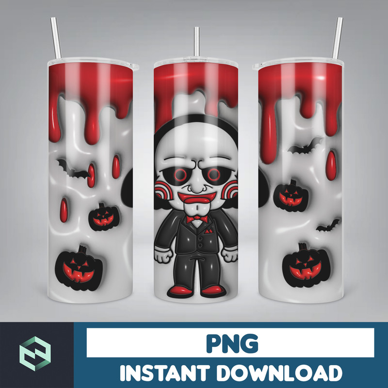3D Inflated Horror Skinny Tumbler Sublimation Design, 3D Inflated Halloween 20oz Tumbler Design Png, Killers Tumbler Wrapped (15).jpg