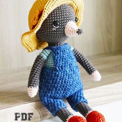 advanced animal patterns doll patterns farmer crochet mole pdf amigurumi pattern