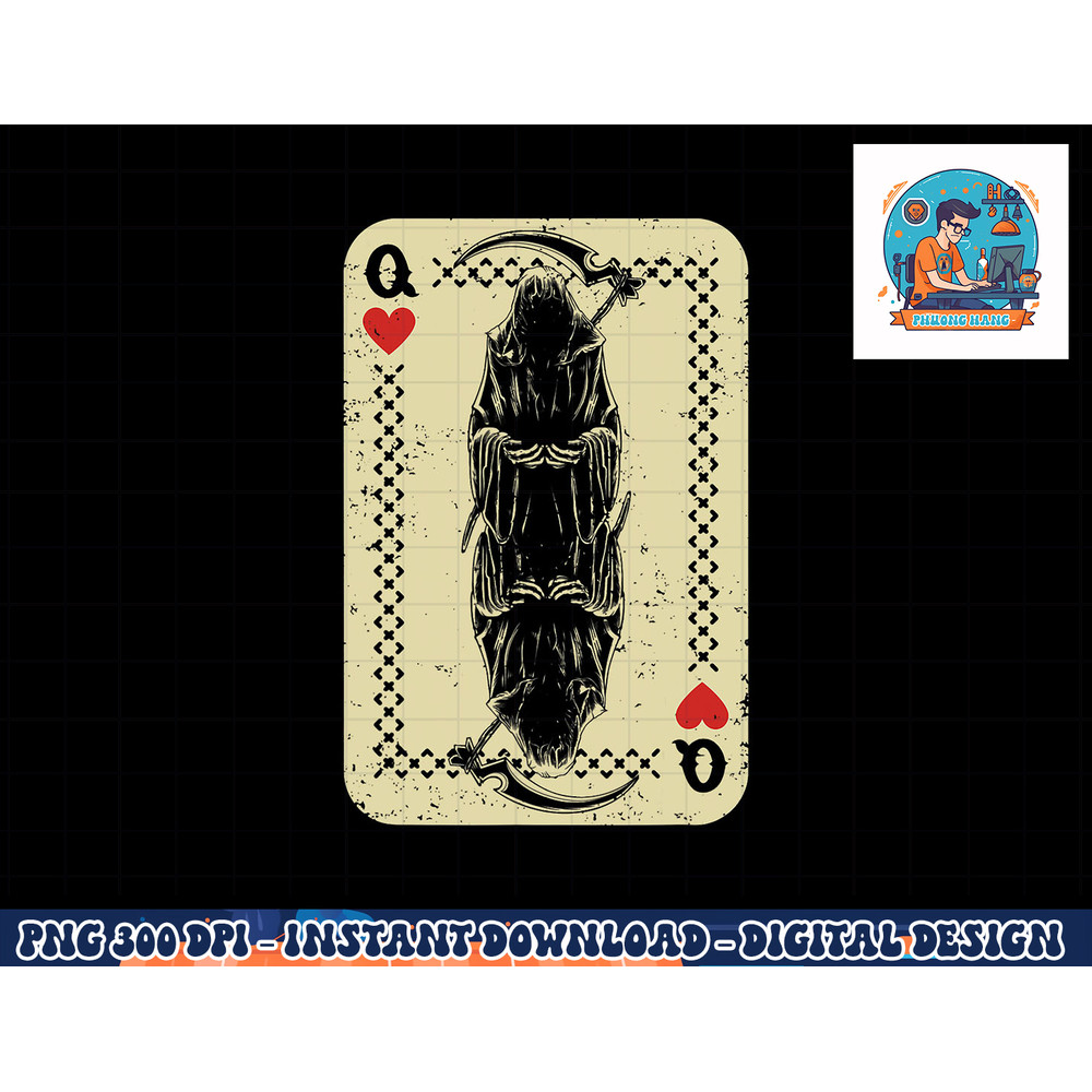 Santa Muerte Calavera Mexico Skeleton Poker Card Death Queen png, sublimation copy.jpg