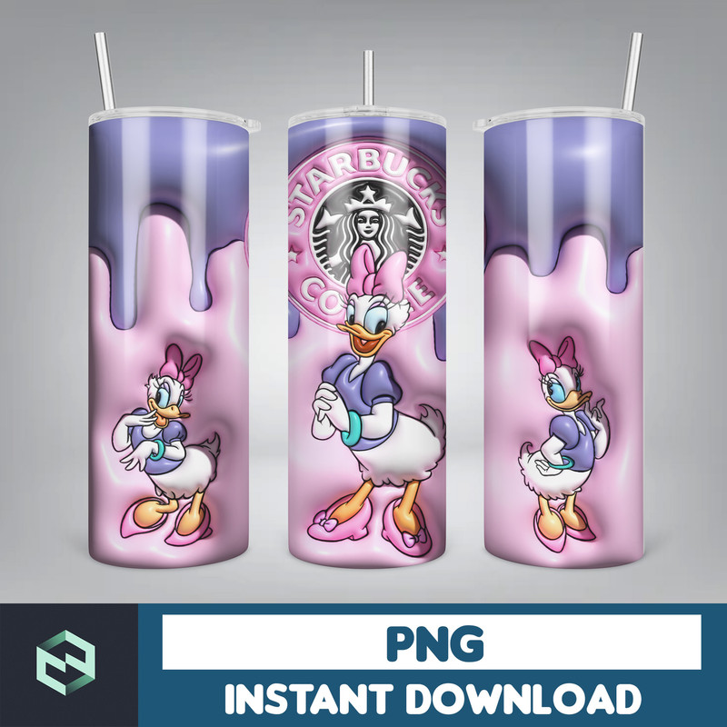 Disneyland Inflated Tumbler Wrap PNG, Mickey And Friends Inflated 3D 20oz Skinny Tumbler PNG For Sublimation, 20oz Png (1).jpg