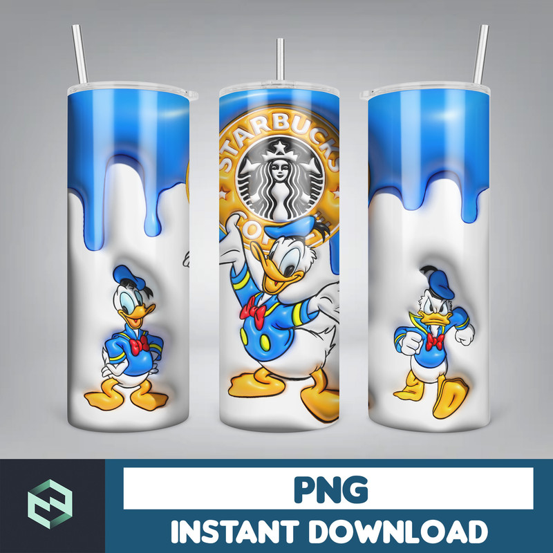 Disneyland Inflated Tumbler Wrap PNG, Mickey And Friends Inflated 3D 20oz Skinny Tumbler PNG For Sublimation, 20oz Png (2).jpg