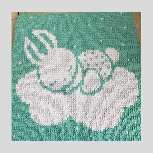 Loop yarn Bunny on the cloud blanket pattern | Inspire Uplift