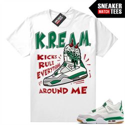 pine green 4s to match sneaker match tees white 'kream'