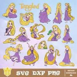 Rapunzel Princess Svg, Disney Svg, Cricut, Cut Files, Clipart, Silhouette, Printable, Vector Graphics, Digital Download