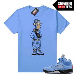 unc 5s to match sneaker match tees university blue 'bored sneaker ape'