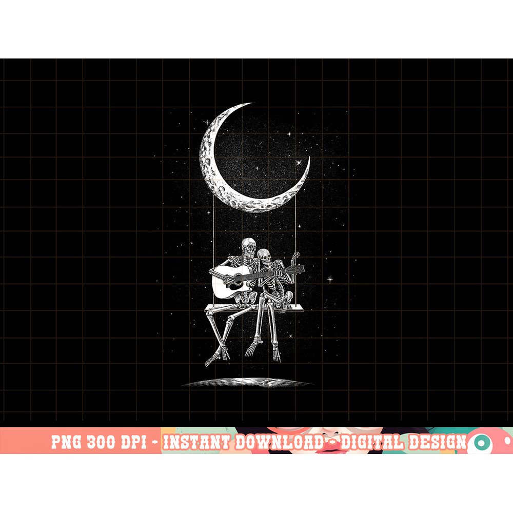 Skeleton Moon Band Tees - Rock And Roll Concert Graphic Tees png, sublimation copy.jpg
