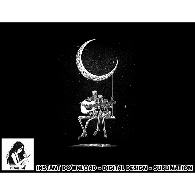 Skeleton Moon Band Tees - Rock And Roll Concert Graphic Tees png, sublimation copy.jpg