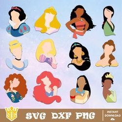 Disney Princess Svg, Disney Svg, Vector, Cricut, Cut Files, Clipart, Silhouette, Graphics Design, Digital Download