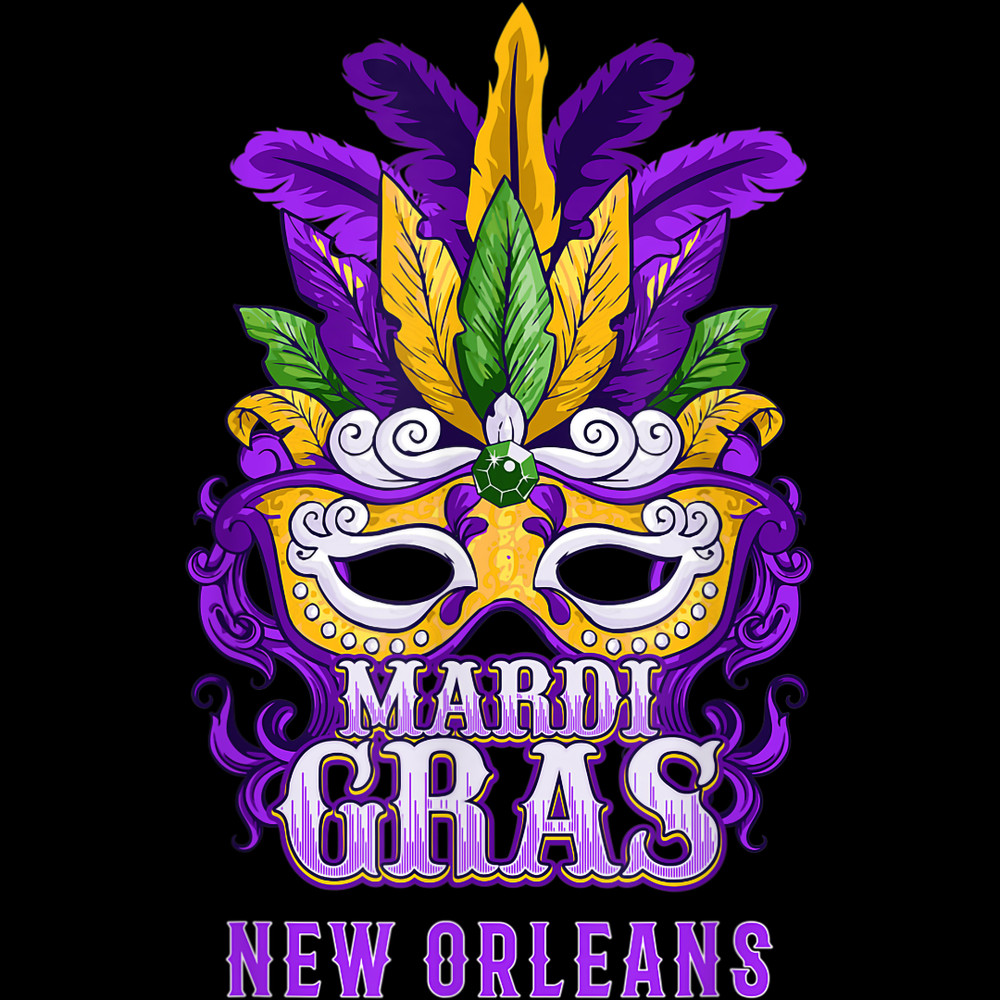 Mardi Gras Parade T-Shirt New Orleans Louisiana Mask Feather.jpg