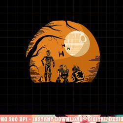 star wars droids halloween orange hue death star portrait png, sublimation copy