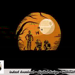 star wars droids halloween orange hue death star portrait png, sublimation copy