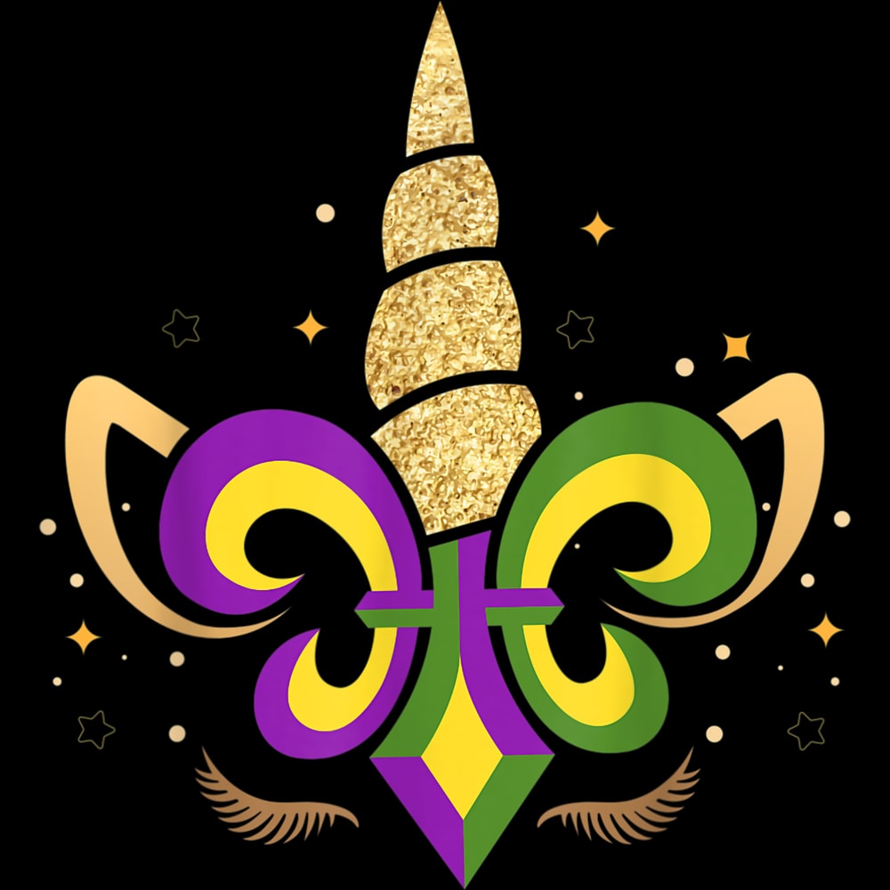 Mardi Gras Unicorn Face Girls Kids Party Mask Costume T-Shirt.jpg