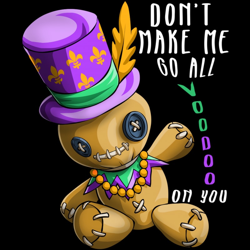 Voodoo Doll Mardi Gras Mask Jester Hat Beads Carnival Gift Long Sleeve T-Shirt.jpg