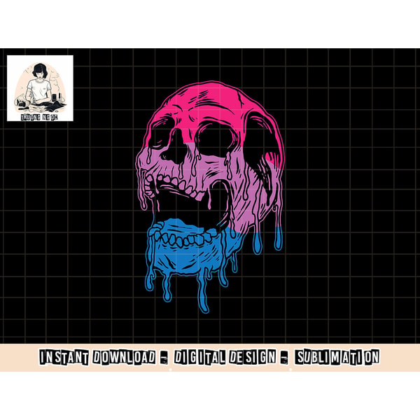 Subtle Bi Patch Subtle Bisexual Skull Bi Pride Flag Bisexuality png, sublima - Inspire ...