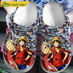 one piece crocs, one piece clog shoes unisex, anime crocs, manga crocs, monkey d. luffy crocs, straw hat pirates sandals
