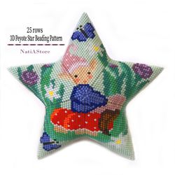 Elf Patterns / 3D Peyote Star Pattern / Beaded Ornaments / Seed Bead Star Tutorial