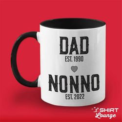 custom nonno mug, italian grandpa personalized coffee cup, first time nonno gift, promoted to nonno, customized future n
