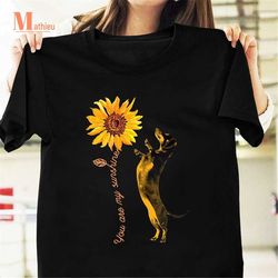 You Are My Sunshine Vintage T-Shirt, Dachshund Sunflower Shirt, Dog Shirt, Sunflower Shirt