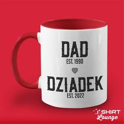 custom dziadek mug, polish grandpa personalized coffee cup, first time dziadek gift, promoted to dziadek, customized fut
