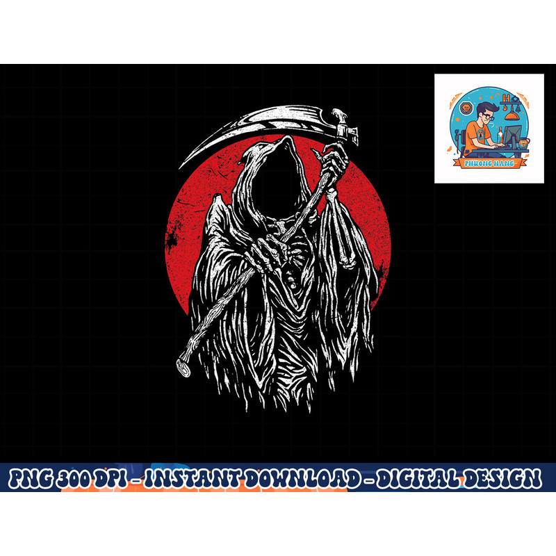 The Grim Reaper Skeleton Skull Death Scythe Grunge Horror png, sublimation copy.jpg