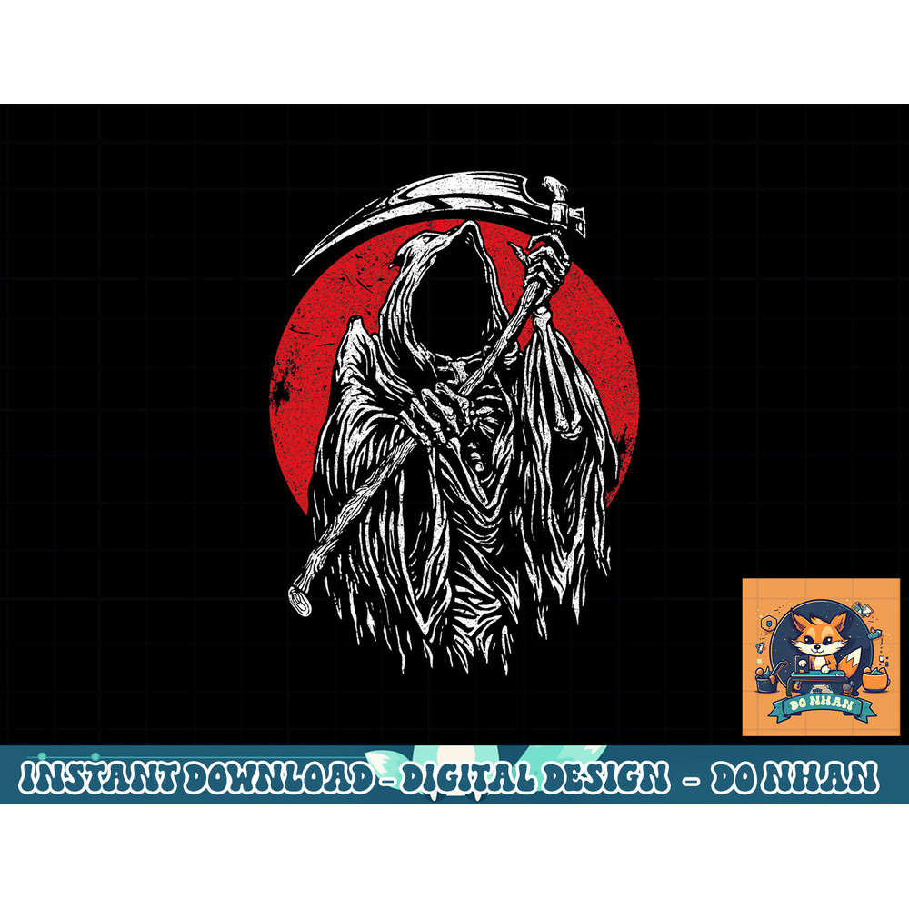 The Grim Reaper Skeleton Skull Death Scythe Grunge Horror png, sublimation copy.jpg