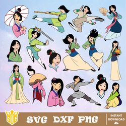 Mulan Princess Svg, Disney Svg, Cricut, Cut Files, Clipart, Silhouette, Printable, Vector Graphics, Digital Download