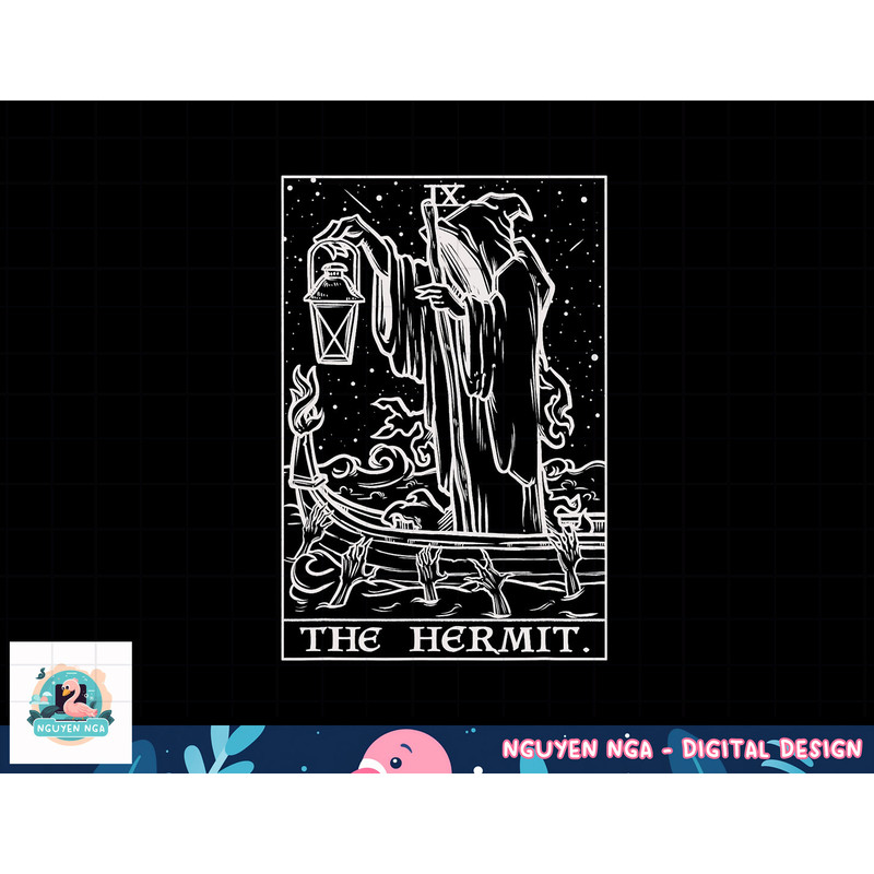 The Hermit Tarot Card Gothic Halloween Grim Reaper Occult png, sublimation copy.jpg