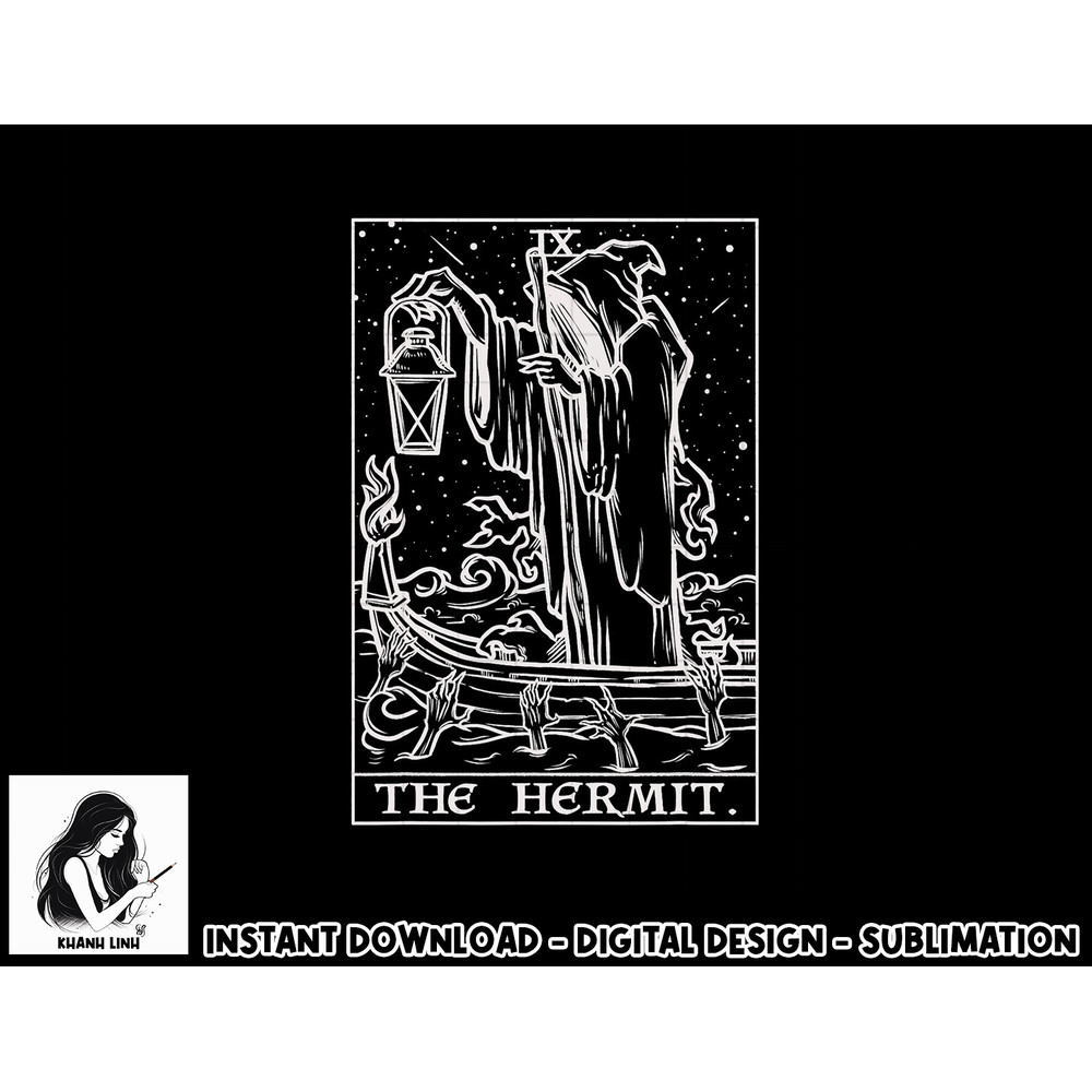 The Hermit Tarot Card Gothic Halloween Grim Reaper Occult png, sublimation copy.jpg