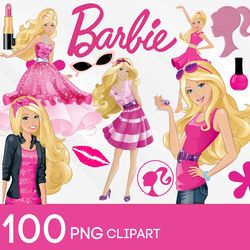 barbie png clipart bundle, barbie clipart, barbie png, kids clipart