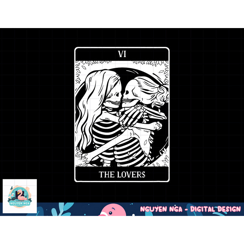 The Lovers Tarot Card Occult Goth Lesbian Skeleton Halloween png, sublimation copy.jpg