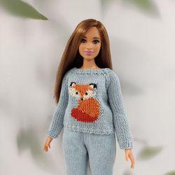 Barbie curvy clothes fox sweater