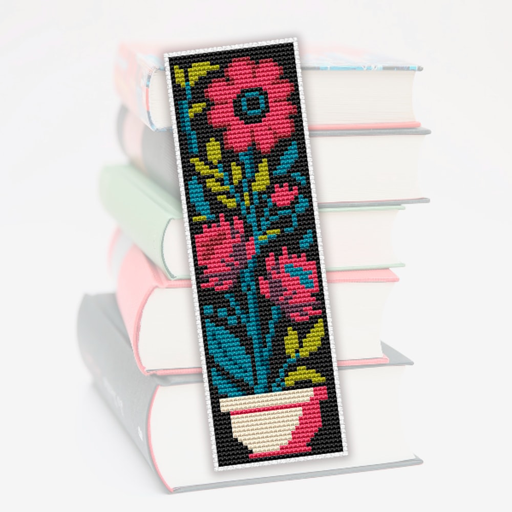 cross stitch bookmark pattern flowers