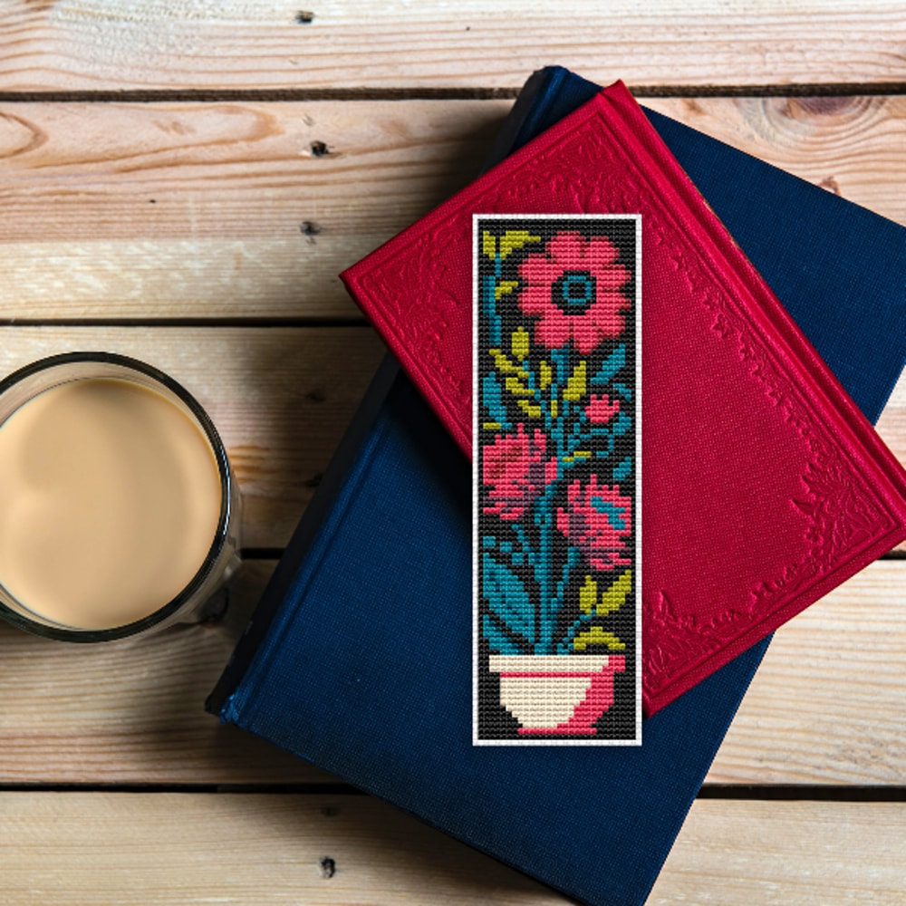 cross stitch bookmark pattern floral
