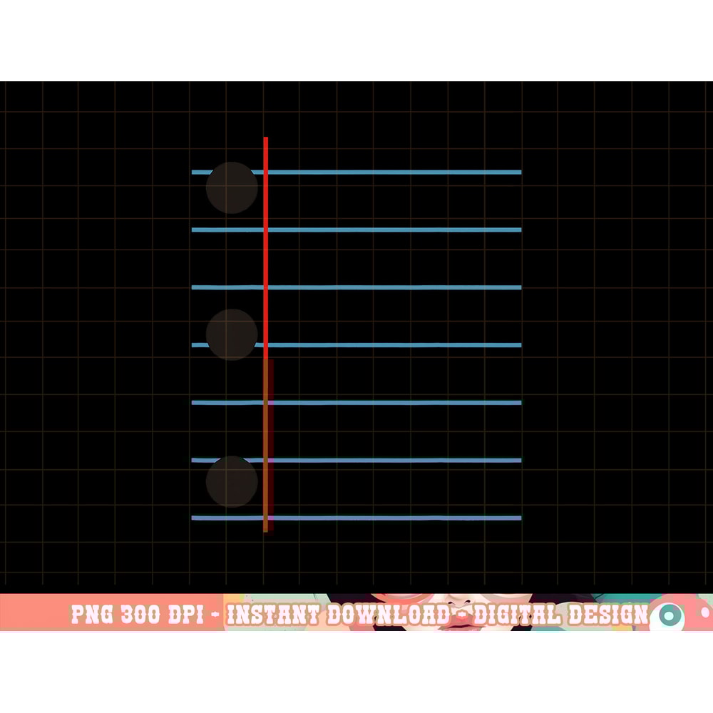 Three Hole Punch College Ruled Paper Costume png, sublimation copy.jpg