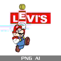 super mario levi's png, levi's logo png, super mario png, cartoon levi's png, fashion brand png, ai digital file