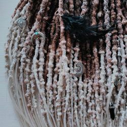 natural ombre brown chocolate  blonde de synthetic crochet dreadlocks  bumpy locs faux locs fake dreads hair extensions