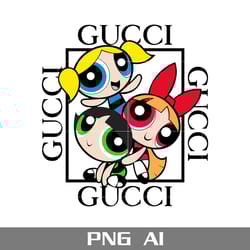 powerpuff girls gucci logo png, gucci brand logo png, powerpuff girls png, disney gucci png, ai digital file