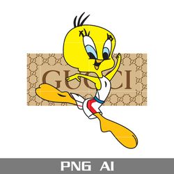 tweety gucci png, gucci brand logo png, tweety png, disney gucci png, ai digital file