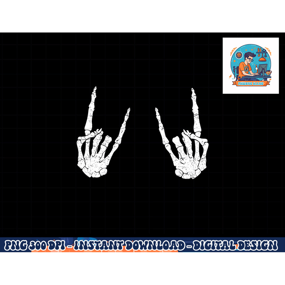 Trendy Halloween Skeleton Rocker Graphic Costume T Shirt png, sublimation copy.jpg