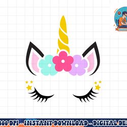 unicorn face birthday png, sublimation copy