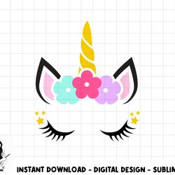 unicorn face birthday png, sublimation copy