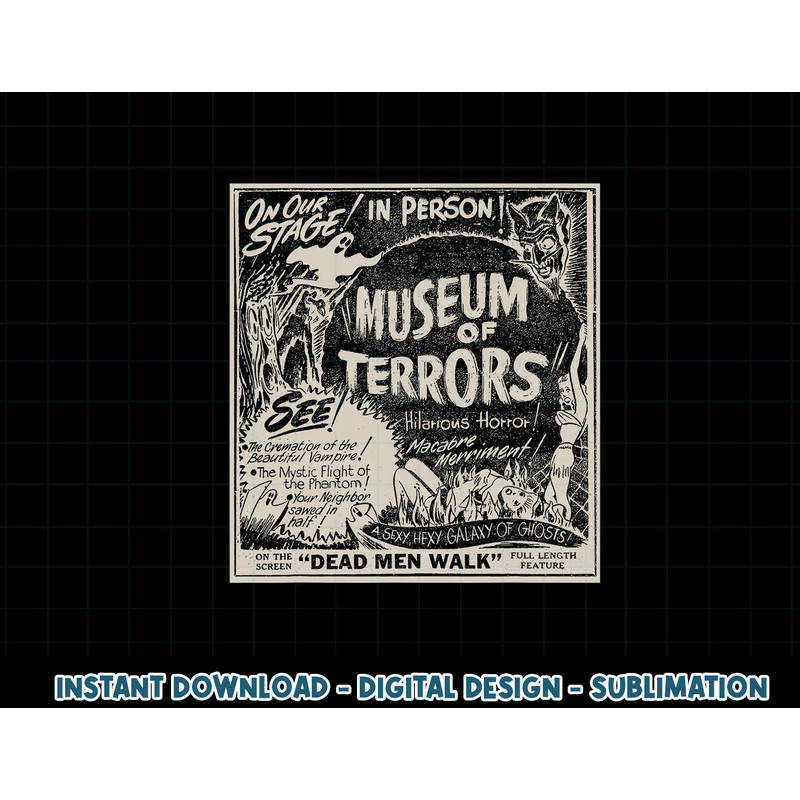 Vintage Halloween Slasher Horror Movie Museum of Terrors png, sublimation copy.jpg