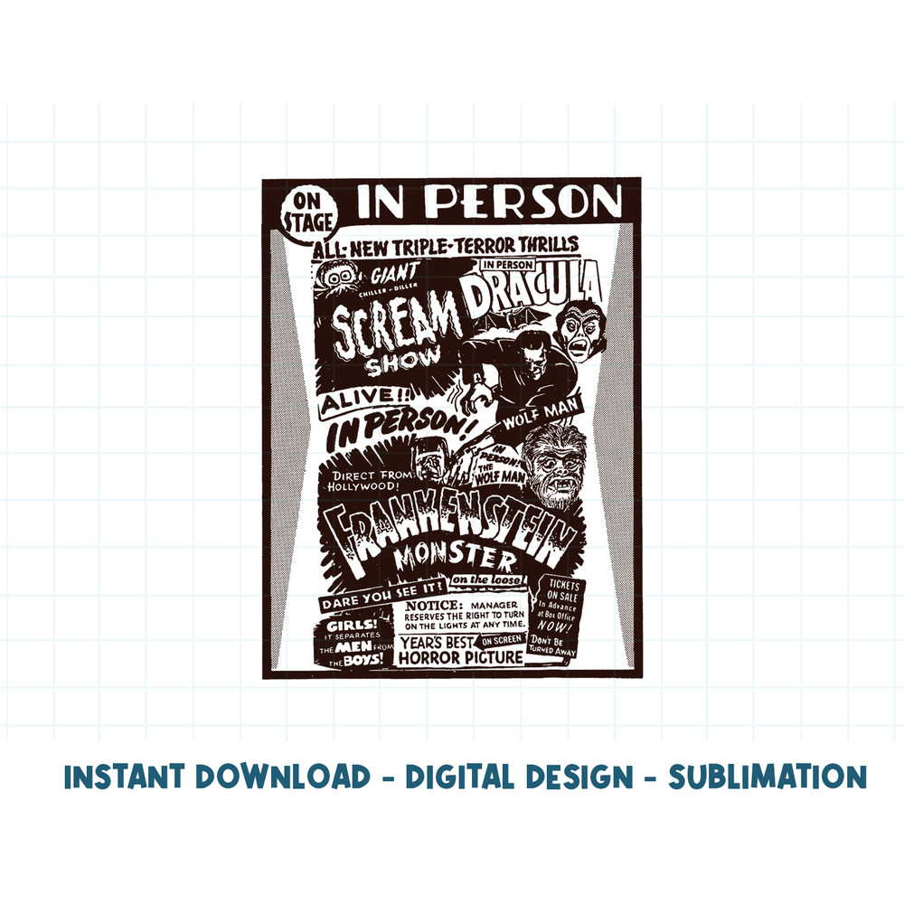 Vintage Horror Movie Monsters Wolfman Dracula Frankenstein png, sublimation copy.jpg