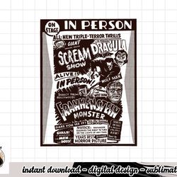 vintage horror movie monsters wolfman dracula frankenstein png, sublimation copy