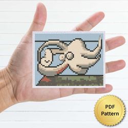 Portrait of lover Marie-Therese Walter as a sea creature by Pablo Picasso Cross Stitch Pattern. Miniature Art, Easy Tiny