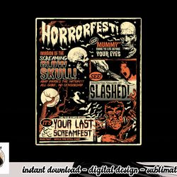 vintage horrorfest movie poster terror old time halloween png, sublimation copy