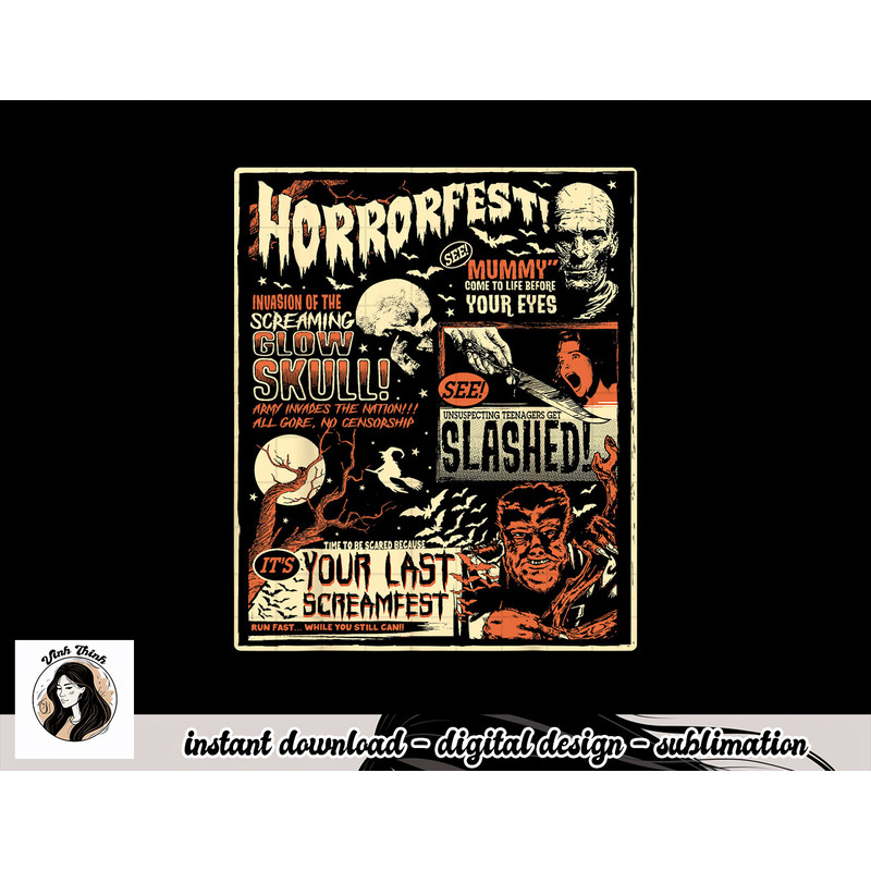 Vintage Horrorfest Movie Poster Terror Old Time Halloween png, sublimation copy.jpg