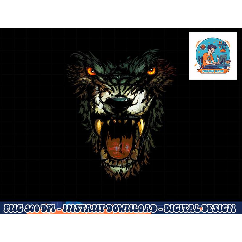 Werewolf Face Lycan Gothic Horror Occult Scary Halloween png, sublimation copy.jpg