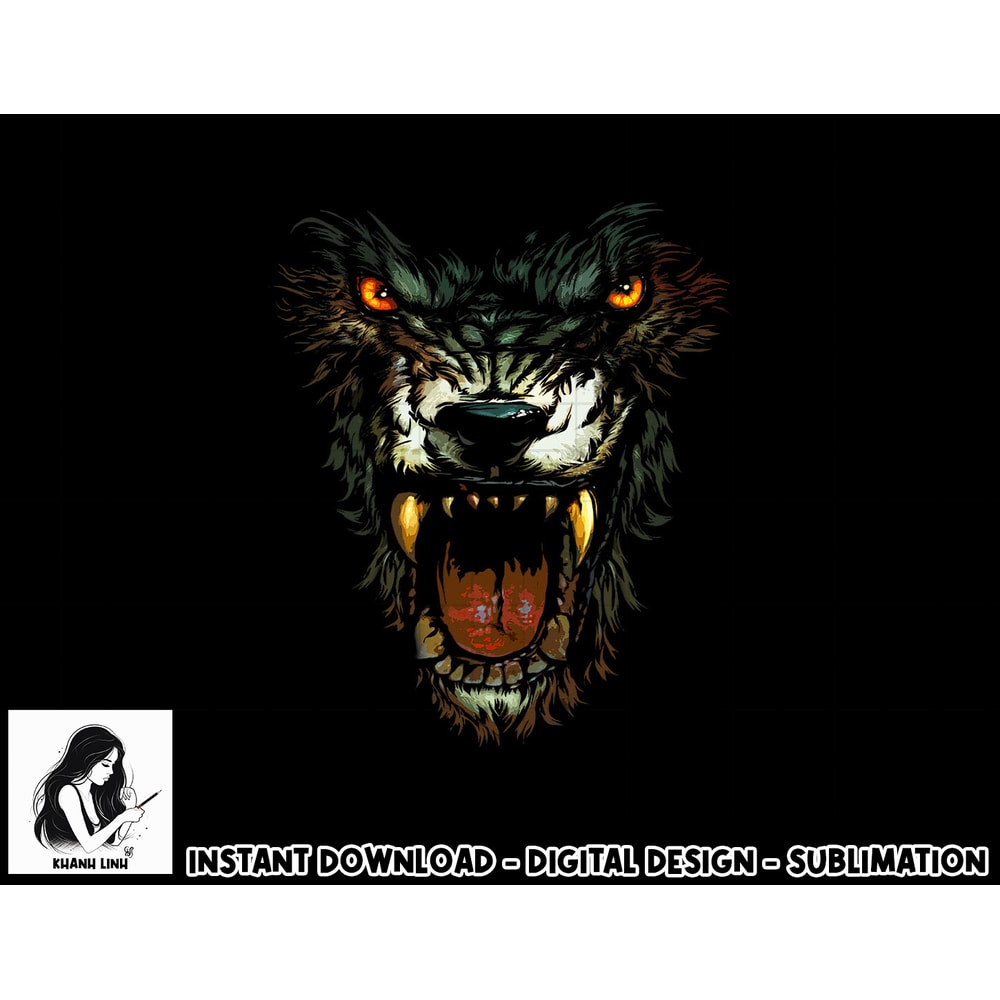 Werewolf Face Lycan Gothic Horror Occult Scary Halloween png, sublimation copy.jpg